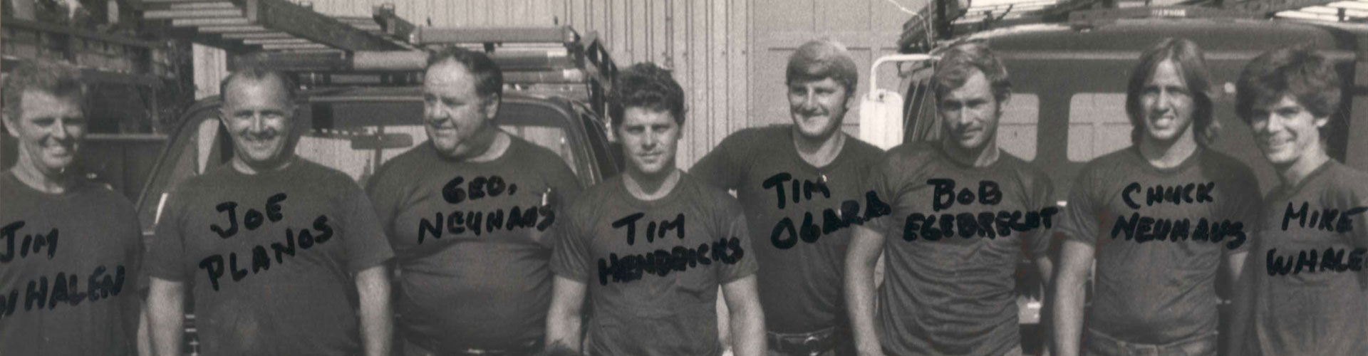 Historical photo of Hanson Roofing crew